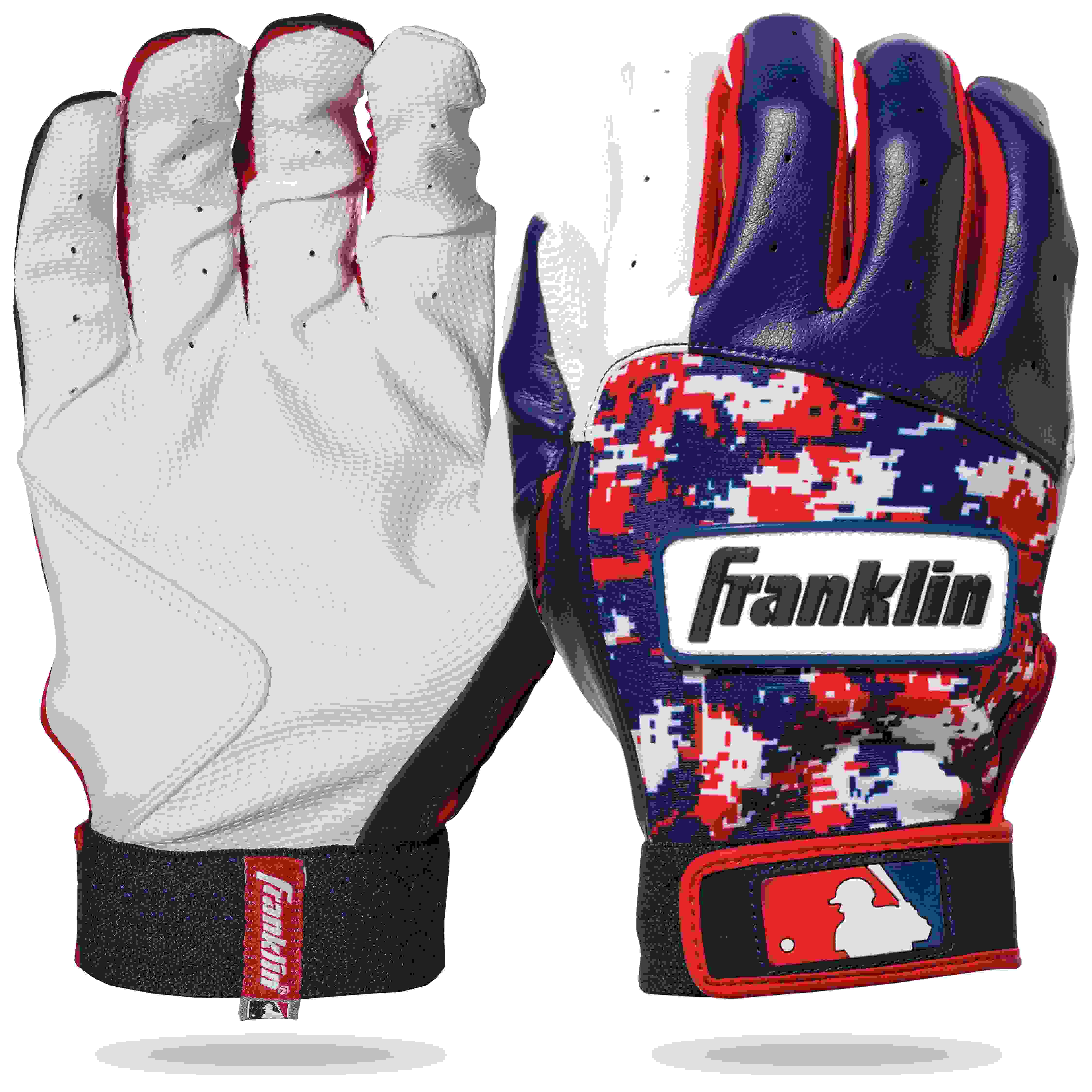 Franklin MLB Digitek Youth Batting Gloves White/Navy/Red